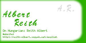 albert reith business card